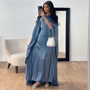 New Luxury Handmade Dubai Abaya Modest Dresses Muslim Women Shiny Fabric Robe