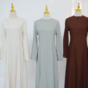 Elegant Modest Abaya Dress for Muslim Women Comfortable Full Length Long Sleeves Dress