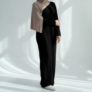 Islamic Clothing Dubai Casual Solid Color Robe Abaya Ramadan Prayer Women Muslim Dress