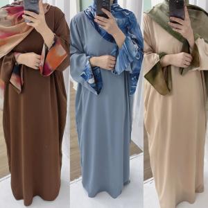 Modest Abaya Femmes Robe Musulmane Dubai Abaya Islamic Women Muslim Dress Nida Abaya Matching Hijab Scarf Set
