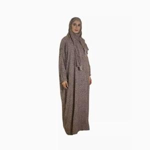 Women's One-piece Prayer Dress Abaya Muslim Floral Printing Hijab Abaya Islamic Full Cover Robe 
