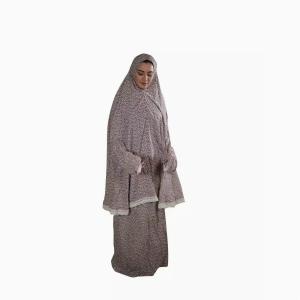 Rayon Printed Prayer Dress 2 Piece Set Muslim Women Dress Prayer Robe Set