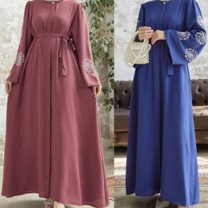 Women's Clothing Muslim Dress Heavy Industry Beads Rhinestone Elegant Abaya Long