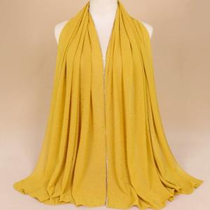 Wholesale Premium Rhinestone Chain Bubble Chiffon Muslim Hijab Woman Veils Scarf Shawls