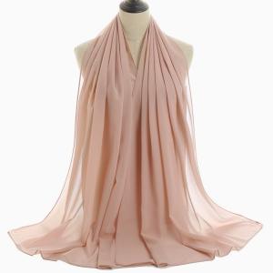 Wholesale Pearl Chiffon Hijab Islamic Plain Premium Headscarf Womens Bubble Chiffon Shawl Hijab