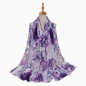  Outdoor Chiffon Printing Scarf Shawl Muslim Hijab Elegant Flower Scarf for Women