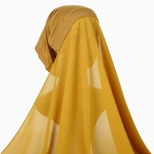 Plain Chiffon Hijab Instant Inner Shawls Breathable Wraps Tube and Hat Integrated Veil