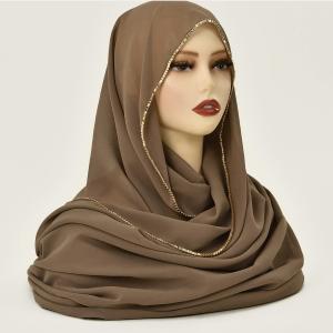 Shining Stone Chiffon Scarf Fashionable Muslim Women's Shawl Headscarf