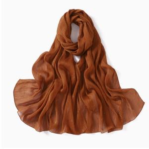 Plain Bubble Chiffon Scarf Muslim Hijab Elegant Chiffon Hijab