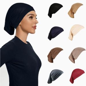Wholesale Jersey Muslim Women Undercap Caps Inner Scarf Muslim Hijab for Women Hijab Under-caps