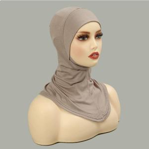 Cross-border Hot-selling Single-layer Cross Mercerized Cotton Base Chin Cap Solid Plain Weave Factory Sport Hijab