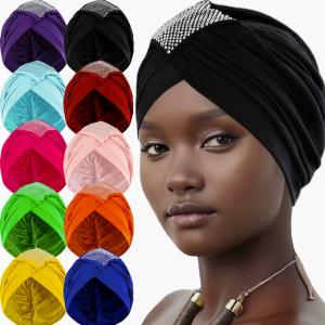 Hot Diamond Elastic Turban Hat Cross Twist Fashion Versatile Toe Cap Elastic Knitted Hat