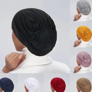 Ramadan Islamic Underscarf Female Headband Tube Cap Soft Modal Crinkle Stretch Turban Cap