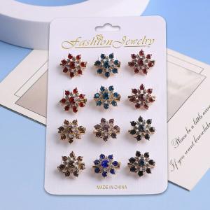 Brooches for Women Mixed Color Rhinestone Flower Brooches Bulk Decorative Costume Jewelry Crystal Vintage Lapel Pins