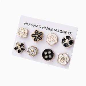 Wholesale Hijab Magnets Resin Flower Magnetic Brooches and Pins Non-Snagging Scarf Buckle