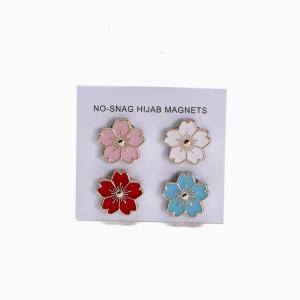 Hijab Magnets Cherry Blossom Magnetic Buckle Scarf, Silk Scarf Buckle