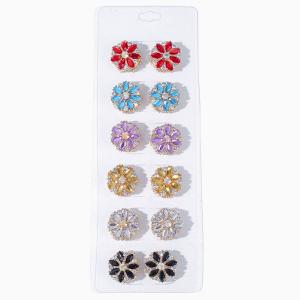 Brooches for Women Mixed Color Rhinestone Flower Brooches Bulk Decorative Costume Jewelry Crystal Vintage Lapel Pins