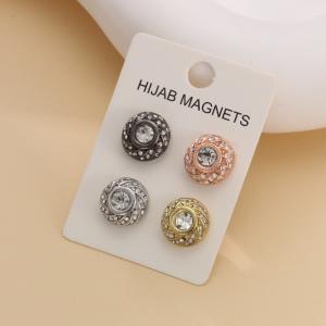 High Quality Muslim Elegant Non Snag Strong Magnet Fancy Design Rhinestone Magnet Hijab Scarf Pin