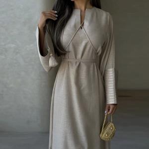 Hot Selling Women Abaya Double Sided Abaya Polyester Muslim Elegant Dresses