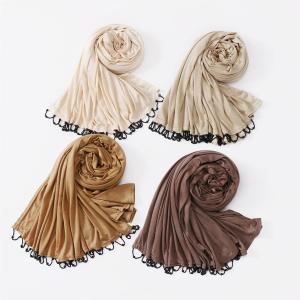 New Women Autumn Shawls Hijab Shawl Ready Hizab Muslim Sequence Scarf Jersey Scarves With Beads