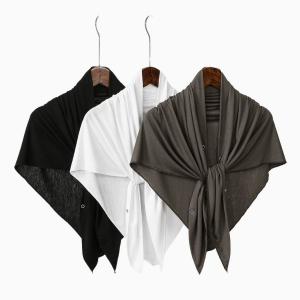 Plain Muslim Headscarf Elastic Cotton Jersey Hijab Shawl Women Soft Triangle Jersey Scarf