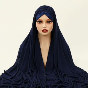 Women's Conservative Polyester Hijab Summer New Forehead Crossed Decorative Knitted Head Wrap Hat Wholesale