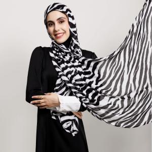  Women Premium Printed Soft Long 100% Viscose Hijab Muslim Leopard Breathable Breathable Scarves Shawl