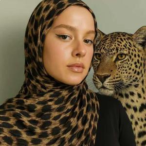 Hot Selling Gradient Ethnic Style Long Pleated Modal Cotton Viscose Shawl Floral Leopard Rayon Digital Ethnic Shawls