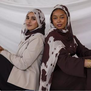 New Floral Printed Lightweight Breathable Modal Hijab Fashionable Ethnic Headscarf for Muslim Women