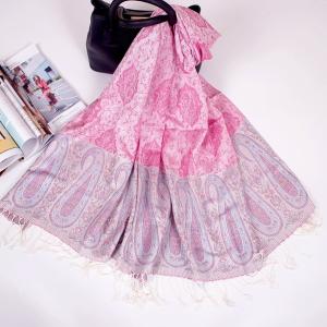 Ethnic Style Paisley Jacquard Pashmina Shawl Hijab Soft Women High Quality Custom Polyester Scarf With Fashion Tassel