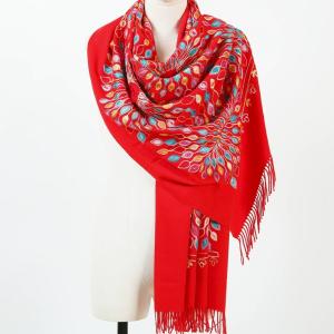 Ethnic Elegant Winter Embroidery Scarf Shawl Fashion Soft Good Quality Custom Design Scarf for Woman