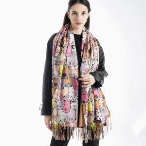 Custom Wholesale Winter Holiday Gifts Multicolor Printed Shawl for Women Pashmina Scarves 
