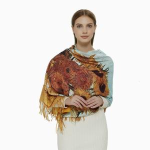 Art Print Winter Scarf for Women Durable Windproof Soft Warm Cashmere Feel Long Shawl Wrap Pashmina Gift