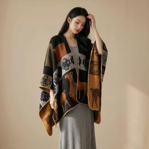Ethnic Style Large Floral Cashmere Shawl Tourist Scarf Warmth Winter Windproof Traditional Scarves & Shawls