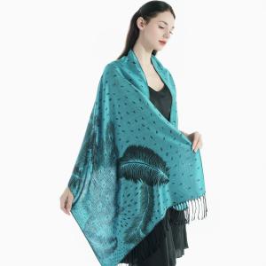 Customized Women's Soft Pashmina Elegant Printed Casual Ethnic Style Warm With Tassels Large Scarf Shawl