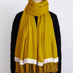 Muslim Women Plain Lace Flower Thick Bubble Design Traditional Scarf Shawl