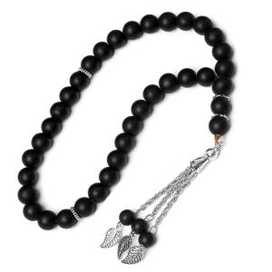 Fashion Jewelry Muslim Rosary Tasbih Black Matte Crystal 33PCS Stars Moon Like Beads