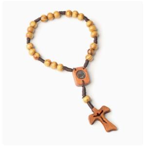 Natural Wood Cross Beads Mary Simple Rope Woven Pine Beads 8mm Beads Cross-border Accessories