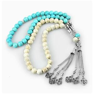 Muslim Rosary Prayer Beads 33 Beads Islamic Jewelry Prayer Tasbih Beads 10mm Turquoise Colorful Bracelet Misbaha