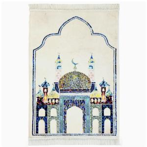 Prayer Mat Islam Muslim Ramadan Flannel Carpet Embossing Prayer Rugs Non-Slip Soft Portable Travel Prayer Mat