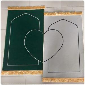 Luxury Muslim Prayer Rug Love Shaped Soft Plus Thick Tassels Couple Gift Double Prayer Carpet