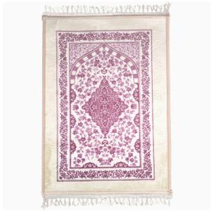 Wholesale Raschel Muslim Prayer Rug Embossed Soft Sajadah Anti-Slip Janamaz Floral Printed Carpet