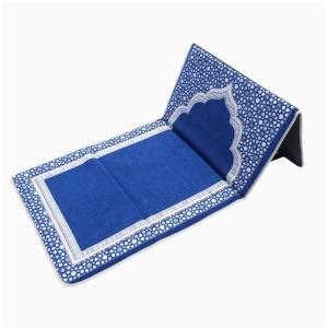 Wholesale Foldable Muslim Prayer Mat with Backrest Thick Jacquard Anti-Slip Sajadah for Travel Mosque