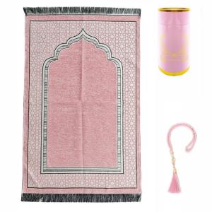 Machine-washable Polyester Prayer Mat Anti-Slip Muslin Prayer Rug Gift Set