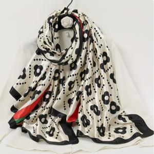 Print Satin Silk Square Scarf 90cm Muslim Hijab Headscarf 