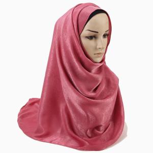 New Imitated Silk Silky Satin Jacquard Long Scarf Shawl Head Cover for Women for Muslim Hijab