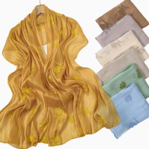 New Best-selling Women's Island Polyester Embroidered Flower Pattern Long Scarf Shawl Beach Sun Protection