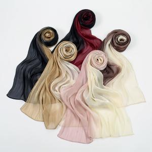Hot New Summer Polyester Scarf for Malay Indonesian Women Cross-Border Gradient Color Long Headscarf