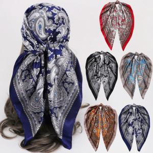 Satin Silk Scarf for Womens Luxury Headgear 90cm Square Neck Wrap