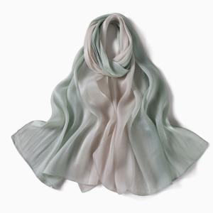 Elegant Headscarf Two Color Women Ramadan Eid Silk-like Ombre Summer Tudung Bawal Women Ethnic Scarves Shawls Muslim Hijab Scarf